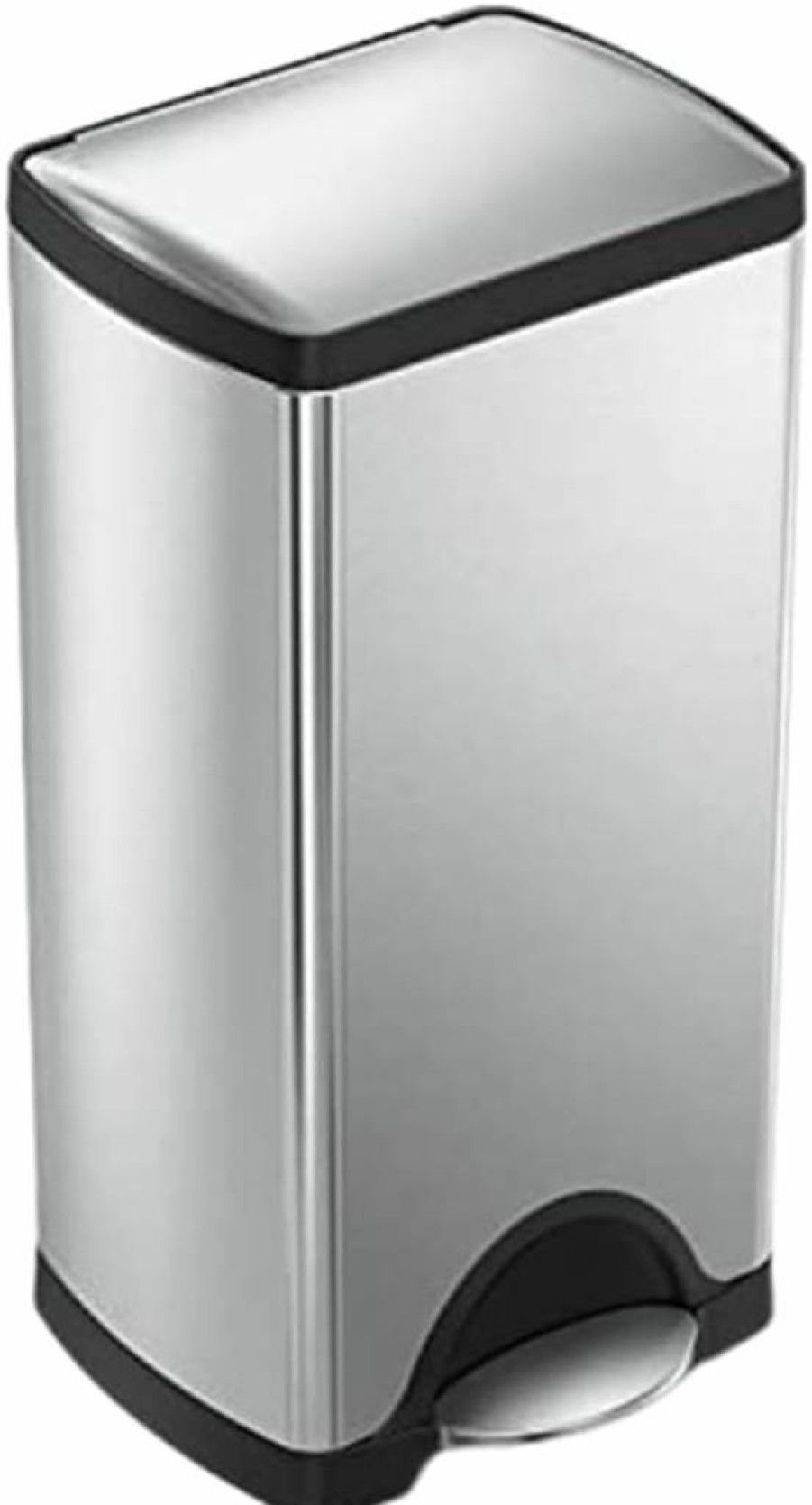 Simplehuman 10 Gallon Brushed Stainless Steel Step Trash Can for Kitchen, 38 Liter Rectangular Design