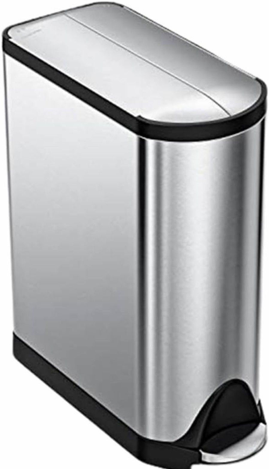 Simplehuman 40L Dual Compartment Step Trash Can with Butterfly Lid, 10.6 Gallon Kitchen Recycling Bin in Brushed Stainless Steel