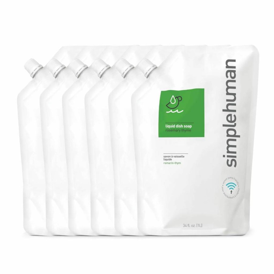 Simplehuman Mandarin Orange Scented Moisturizing Liquid Hand Soap Refill Pouch, 34 Fluid Ounces | Hydrating Hand Wash Refill for Dispensers | Cruelty-Free & Dermatologist Tested