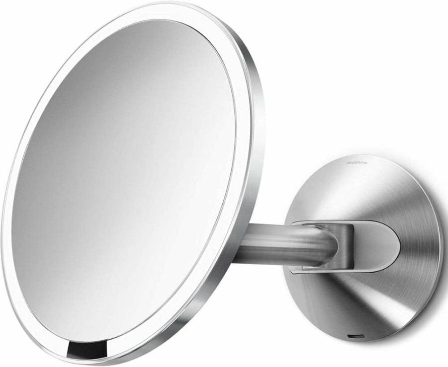 Simplehuman 8" Wall Mount Makeup Mirror with 5X Magnification, Dark Bronze Finish, Hardwired 100-240V Global Voltage
