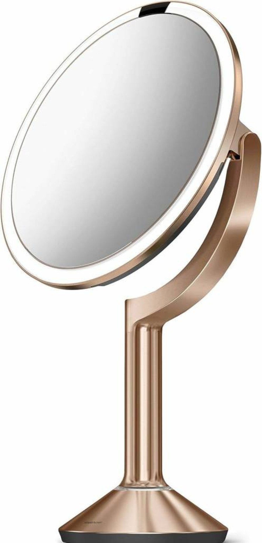 Simplehuman Sensor Mirror Trio - 20Cm Touch-Control LED Makeup Mirror with 10X, 5X, 1X Magnification, Dual Light Settings, Rechargeable, Brushed Stainless Steel
