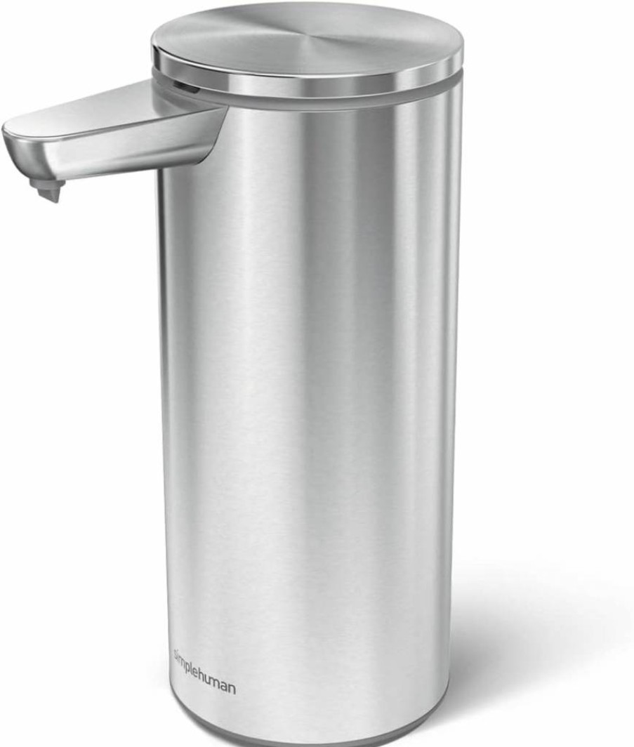 Simplehuman 9 Oz. Rechargeable Automatic Sensor Soap Dispenser - Touch-Free Matte Black Stainless Steel Pump