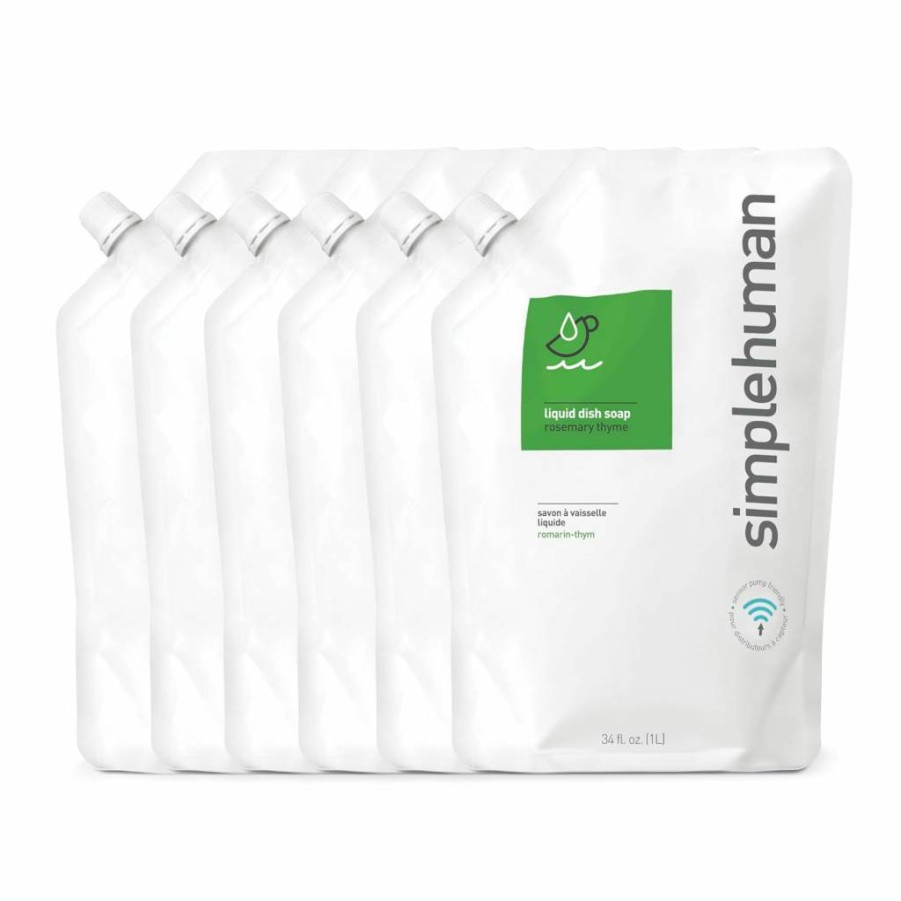 Simplehuman Lavender Scented Moisturizing Hand Soap Refill Pouch, 34 Ounce (Pack of 3) | Liquid Soap Refills for Dispensers