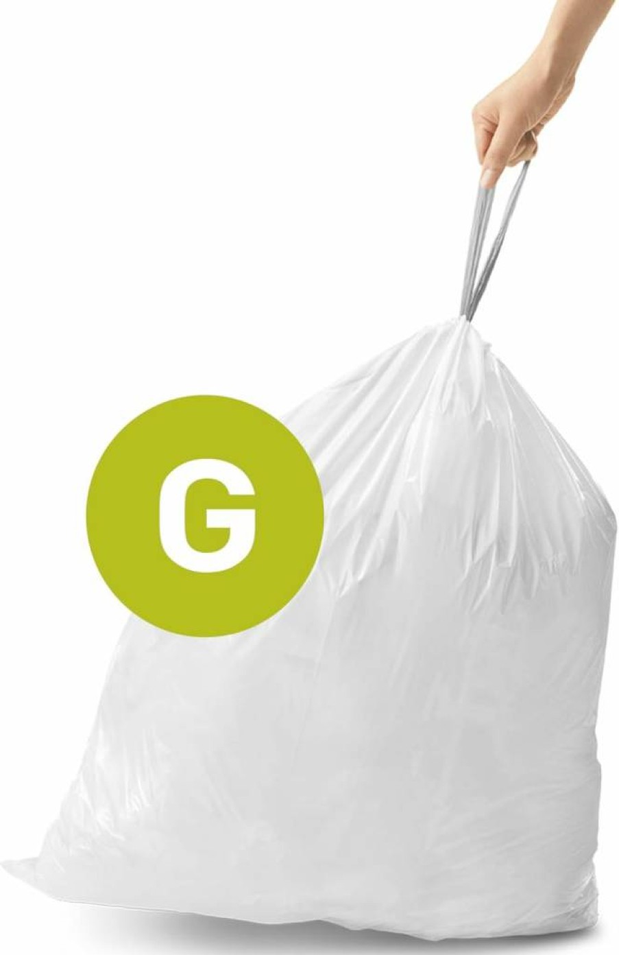 Simplehuman Code M Custom Fit Trash Bags, 60 Count Dispenser Pack, 45L/11.9 Gallon Drawstring Liners, White Kitchen Wastebasket Liners