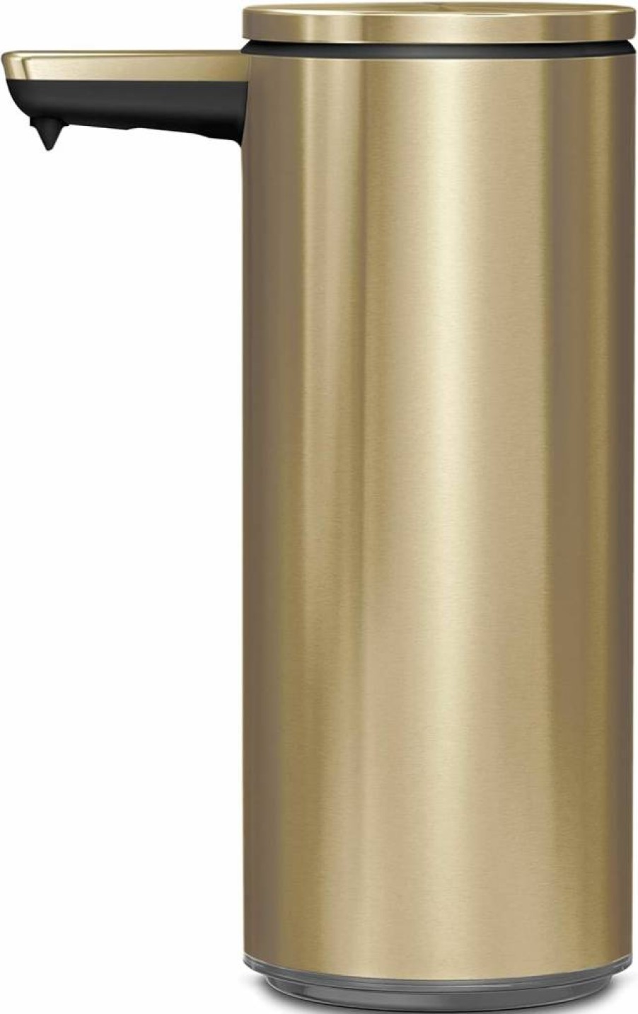 Simplehuman Rechargeable Touch-Free Sensor Soap Dispenser in Brass with Black Trim, 9 Oz. Automatic Liquid Soap Pump