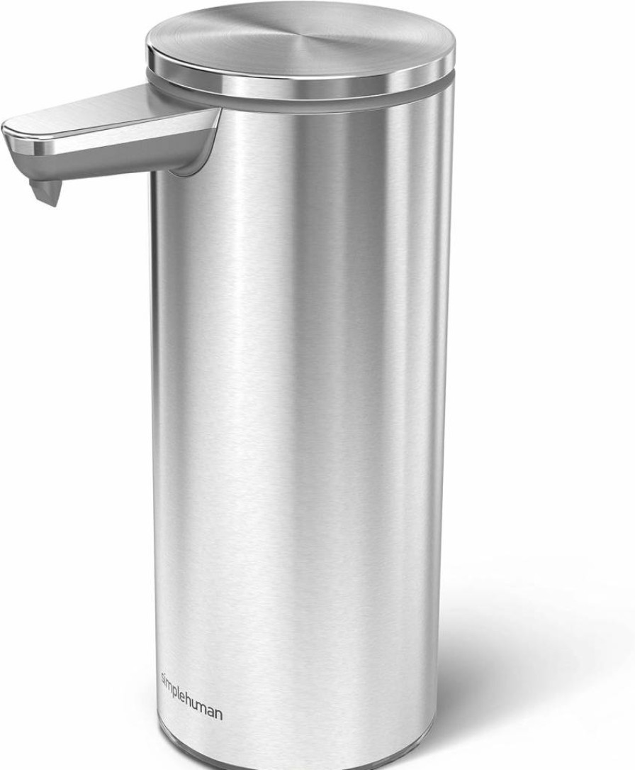 Simplehuman 9 Oz. Rechargeable Automatic Sensor Soap Dispenser, Touch-Free Stainless Steel Liquid Soap Pump