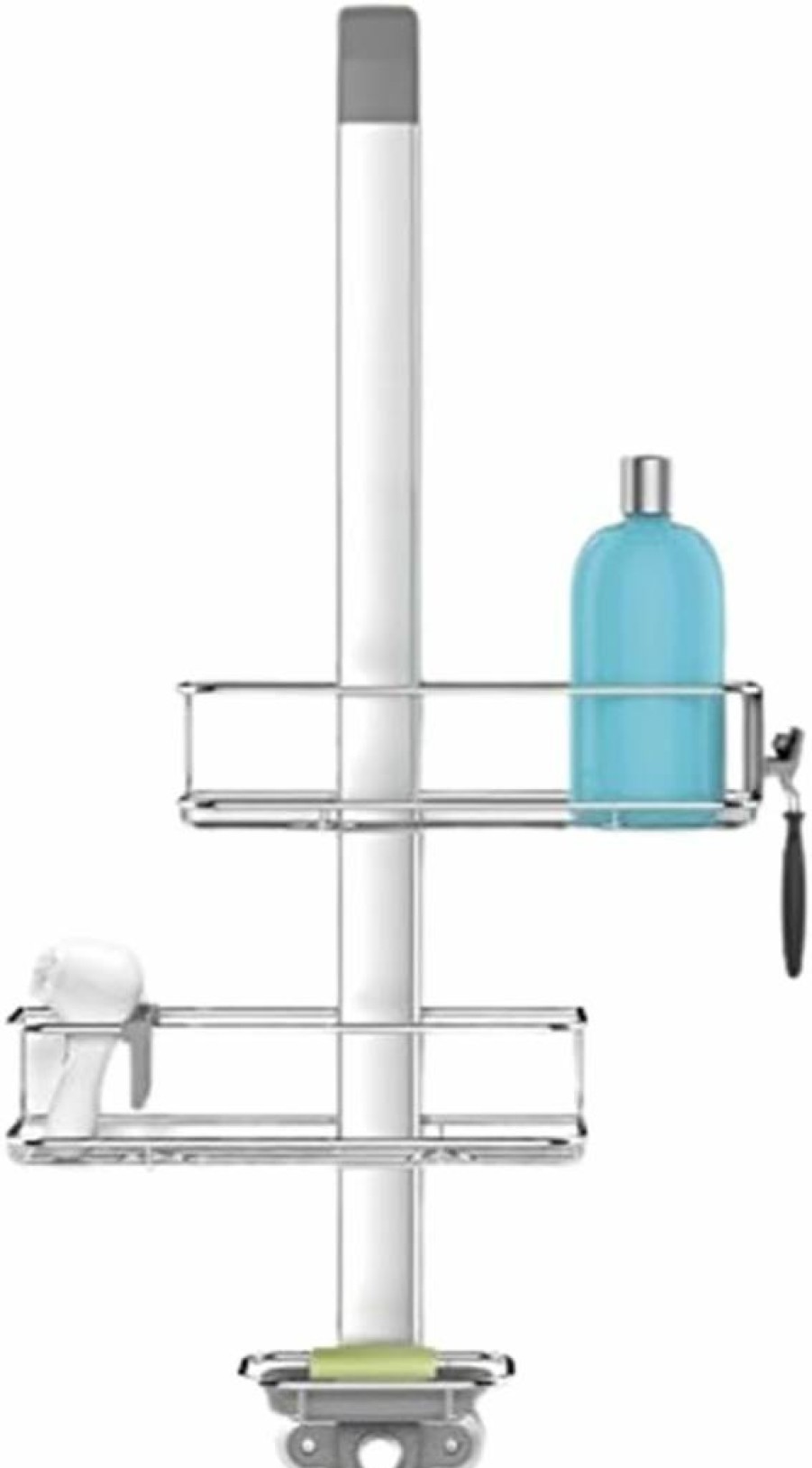 Simplehuman Stainless Steel Corner Shower Caddy with Anodized Aluminum - Space-Saving Bathroom Organizer