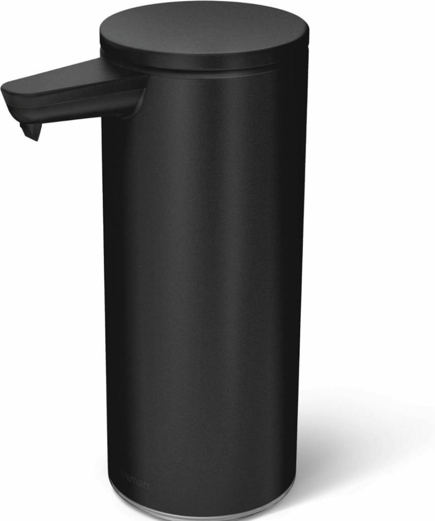 Simplehuman 9 Oz. Touch-Free Rechargeable Automatic Soap Dispenser in Matte Black – Sensor Liquid Soap Pump for Hands