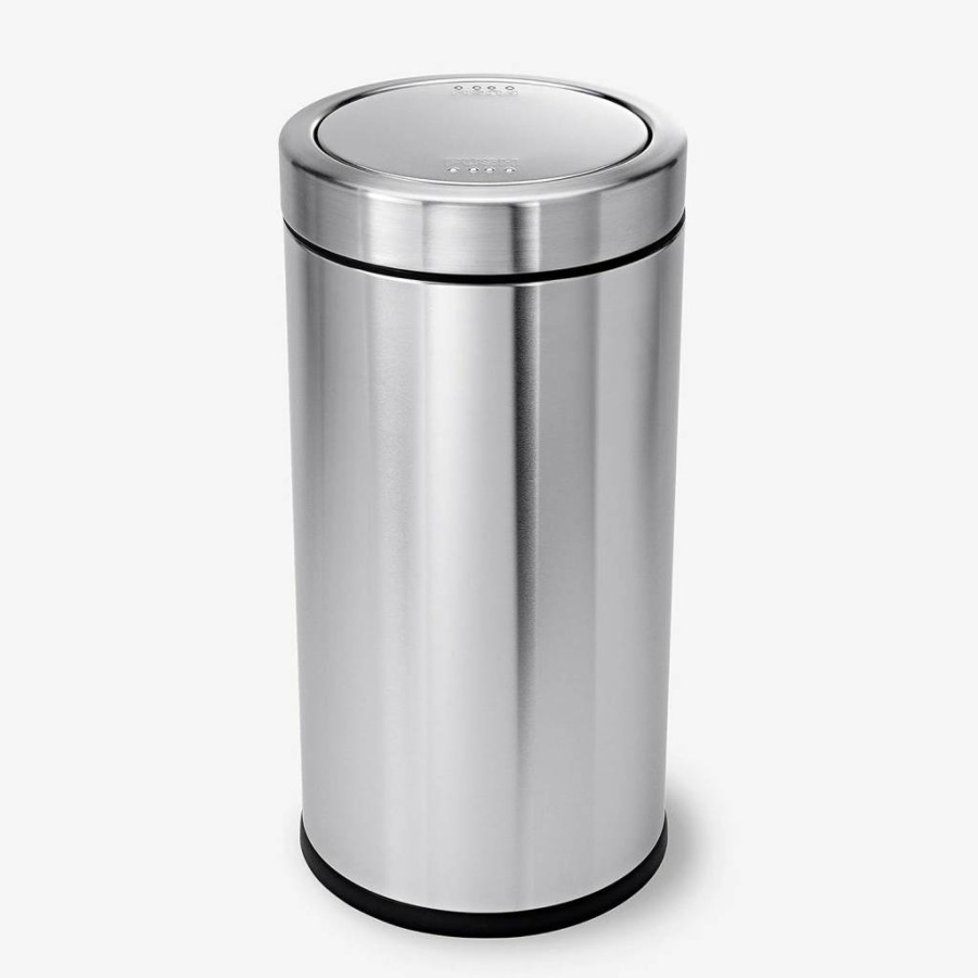 Simplehuman 55L Brushed Stainless Steel Commercial Step Trash Can, ADA Compliant 14.5 Gallon Swing Lid Bin for Office/Kitchen