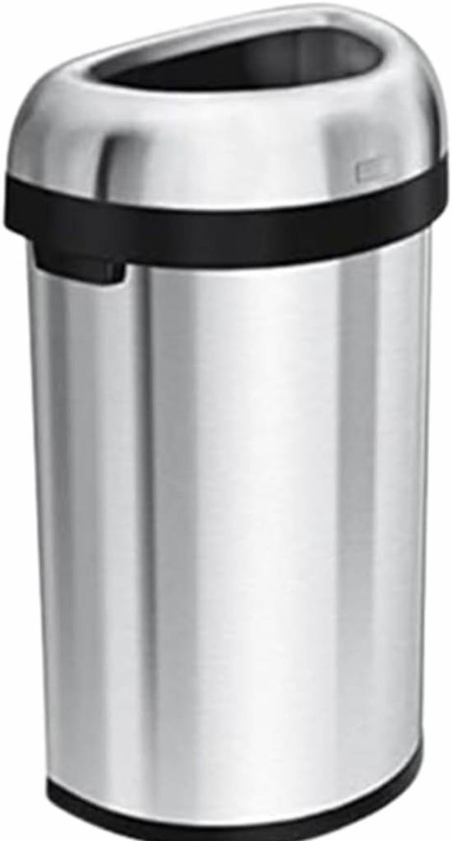 Simplehuman 80L/21.1Gal Commercial Stainless Steel Trash Can – Heavy Duty, ADA Compliant, Semi-Round Open Top Design