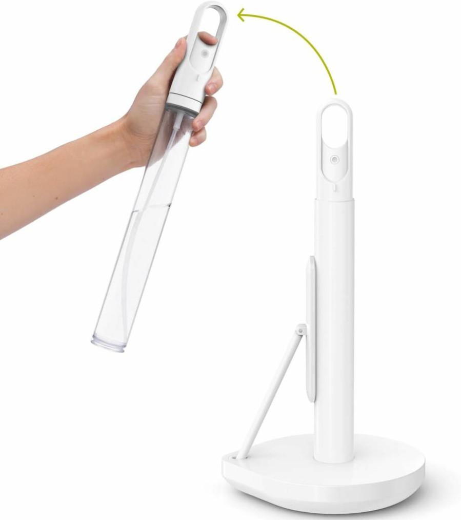 Simplehuman Brushed Stainless Steel Standing Paper Towel Holder with Built-in Spray Pump